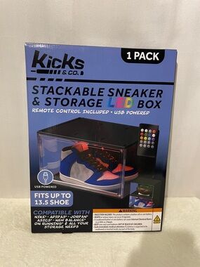 Kicks & Co. Stackable Sneaker Storage LED Box -